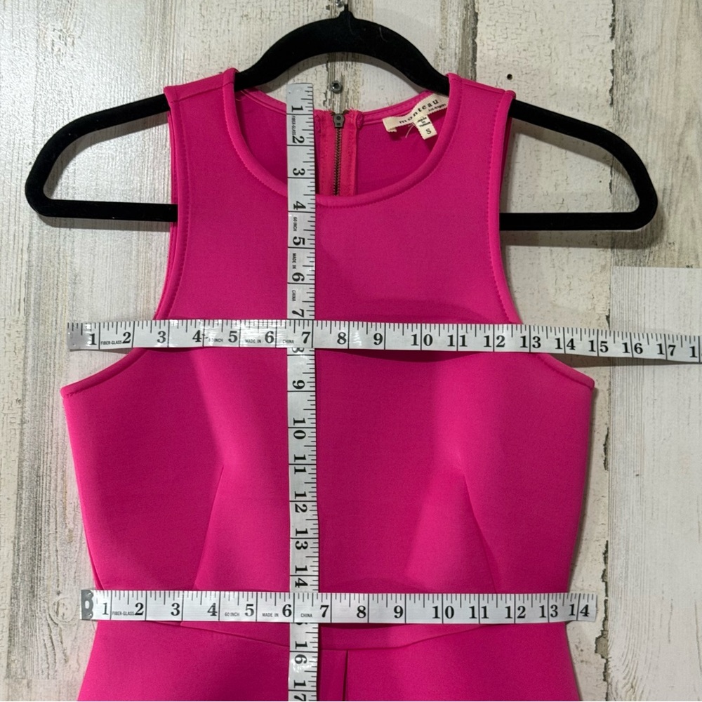 Monteau Hot Pink Peplum Sleeveless Top - Picture 7 of 13